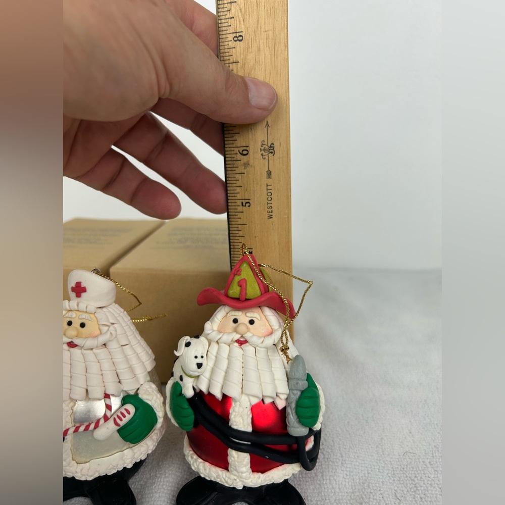 2 - Avon NOS VTG '1998' Occupational Santa Ornaments (Nurse & Fireman) - Picture 15 of 17